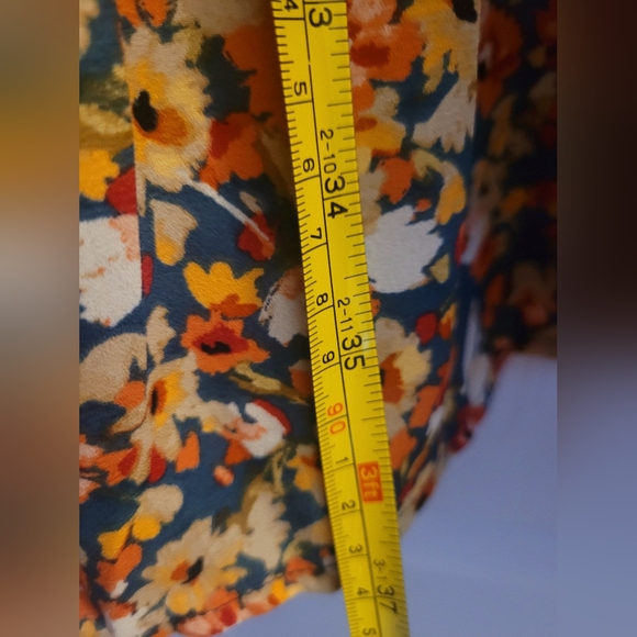 Emma & Michele Floral Midi Dress in Yellow, Orange, Blue - Picture 6 of 6